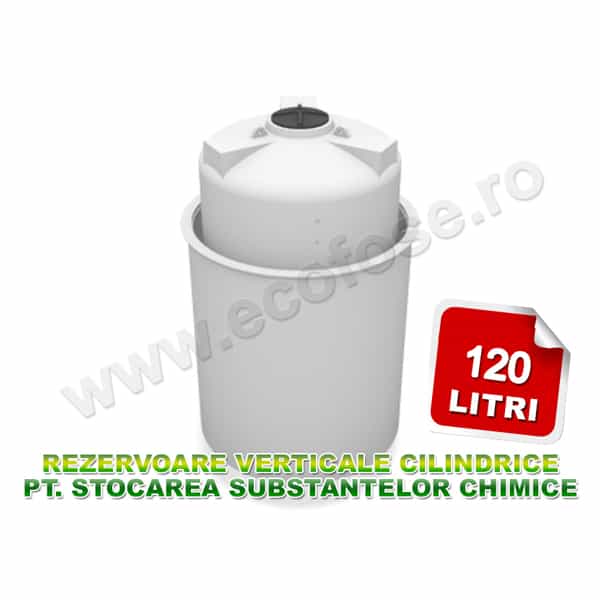 Rezervor stocare produse chimice 120 litri cu vas de siguranta Stok 120